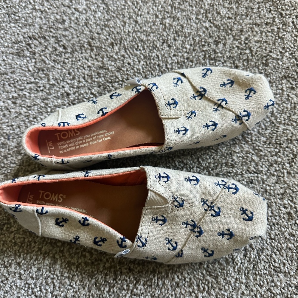 TOMS Nautical Anchor Canvas Slip-Ons